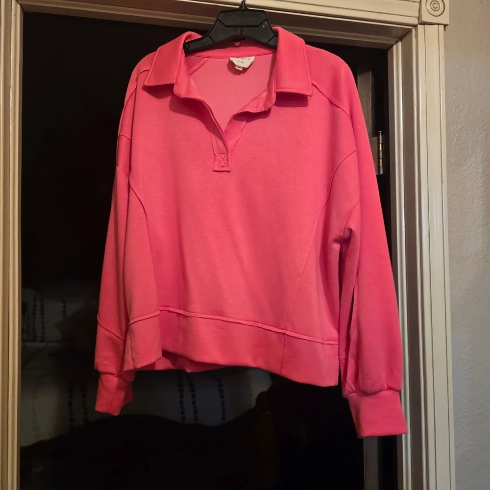 Umgee Vibrant Pink Sweatshirt and pant set - Picture 1 of 3